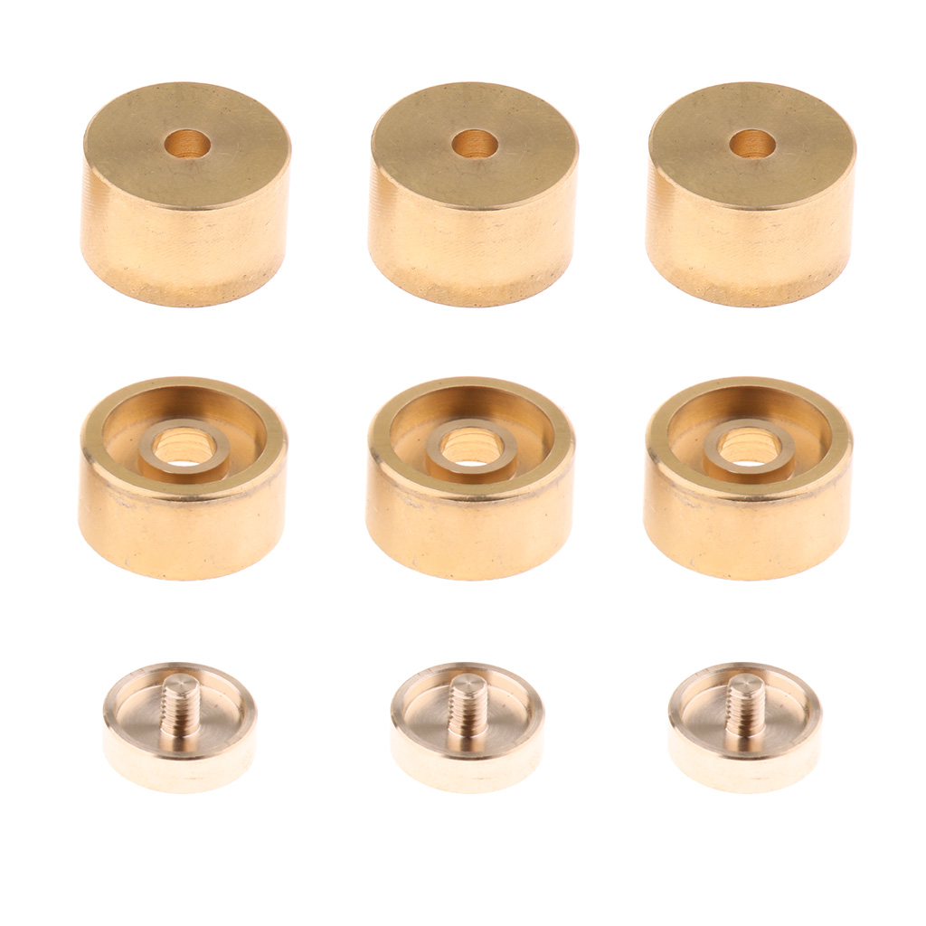 3 Set Golden Replacement Trumpet Cap Screw Cover Shell Inlaid Buttons for Trumpeter Students DIY