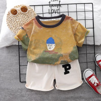 Футболка с мультяшным принтом для мальчиков и девочек 0-5 лет