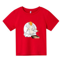 Футболка для мальчиков и девочек из 100% хлопка с мультяшным принтом