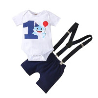 Детская одежда для мальчиков, милая тематическая Одежда для мальчиков с акулами, мой первый день рождения, фотосессия, с коротким рукавом, фотосессия для новорожденных