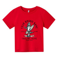 Футболка с коротким рукавом для мальчиков и девочек, 100% хлопок, круглый вырез