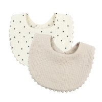 Нагрудник с цветочным краем для детей Слюнявчик с высокой абсорбирующей тканью банданы для младенцев Хлопковое полотенце для прорезывания зубов 2 шт. H37A