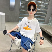 Летняя детская футболка из 100% хлопка с круглым вырезом и коротким рукавом