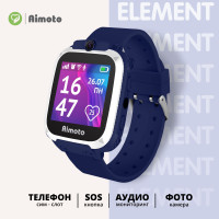 Умные часы для детей Aimoto Element 2G, LBS геолокация, звонки, кнопка SOS, слот сим карты, 38mm, Синий