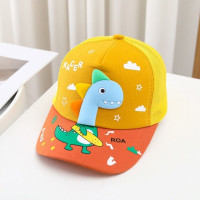 Весенне-летняя Вельветовая мультяшная бейсболка для девочек, Кепка с козырьком, Регулируемая Кепка с трехмерным динозавром