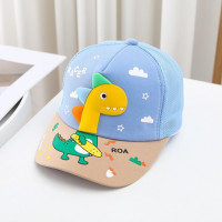 Летняя Детская мультяшная трехмерная уличная Вельветовая бейсболка с динозавром, цветная регулируемая бейсболка для фото