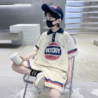 Футболка и шорты для мальчиков, с коротким рукавом и отложным воротником