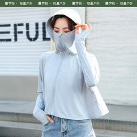 蕉下粉披肩防曬衣女裝護臉透氣抗UV薄外套高彈冰絲連帽防曬服