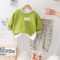 Футболка и шорты для мальчиков, с длинным рукавом и буквенным принтом