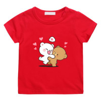 Милая футболка с принтом молочного и мокко, 100% хлопок, летняя футболка с коротким рукавом для мальчиков и девочек, детские Мультяшные футболки, Kawaii