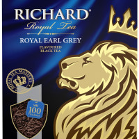 Чай в пакетиках черный Richard Royal Earl Grey, ароматизированный, 100 шт