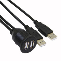 Двойной USB 2,0 "папа" в USB "Мама", 2,0 Женский удлинитель с панель скрытого монтажа для автомобилей Грузовик Лодка мотоцикл