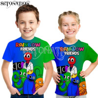 Детская футболка с 3D-принтом, круглым вырезом и рукавами