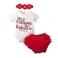 Комплект одежды для маленьких девочек от 0 до 18 месяцев, боди с короткими рукавами и принтом, кружевные кожаные брюки с повязкой на голову, комплект одежды из 3 предметов