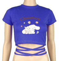 Женская летняя воздухопроницаемая блузка Hello Kitty с короткими рукавами