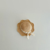 Соломенная шляпа с широкими полями для детей, модная уличная летняя Солнцезащитная кружевная Кепка, детская складная пляжная Панама принцессы для девочек