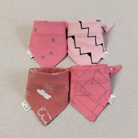 4 шт., Детские хлопковые треугольные нагрудники для прорезывания зубов