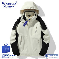 WASSUP衝鋒衣男女2023新款登山服防風防水夾克三合一可拆卸外套潮