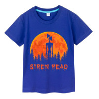 Летняя футболка для мальчиков, с рисунком головы сирены из мультфильма, хлопковая Футболка для мальчиков и девочек, повседневная детская одежда, свитшот, топы, футболки
