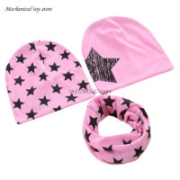 Детская шапка, воротник, шарф, Шапка-бини с принтом звезд, мягкая шапочка, головной убор для малышей, Прямая поставка