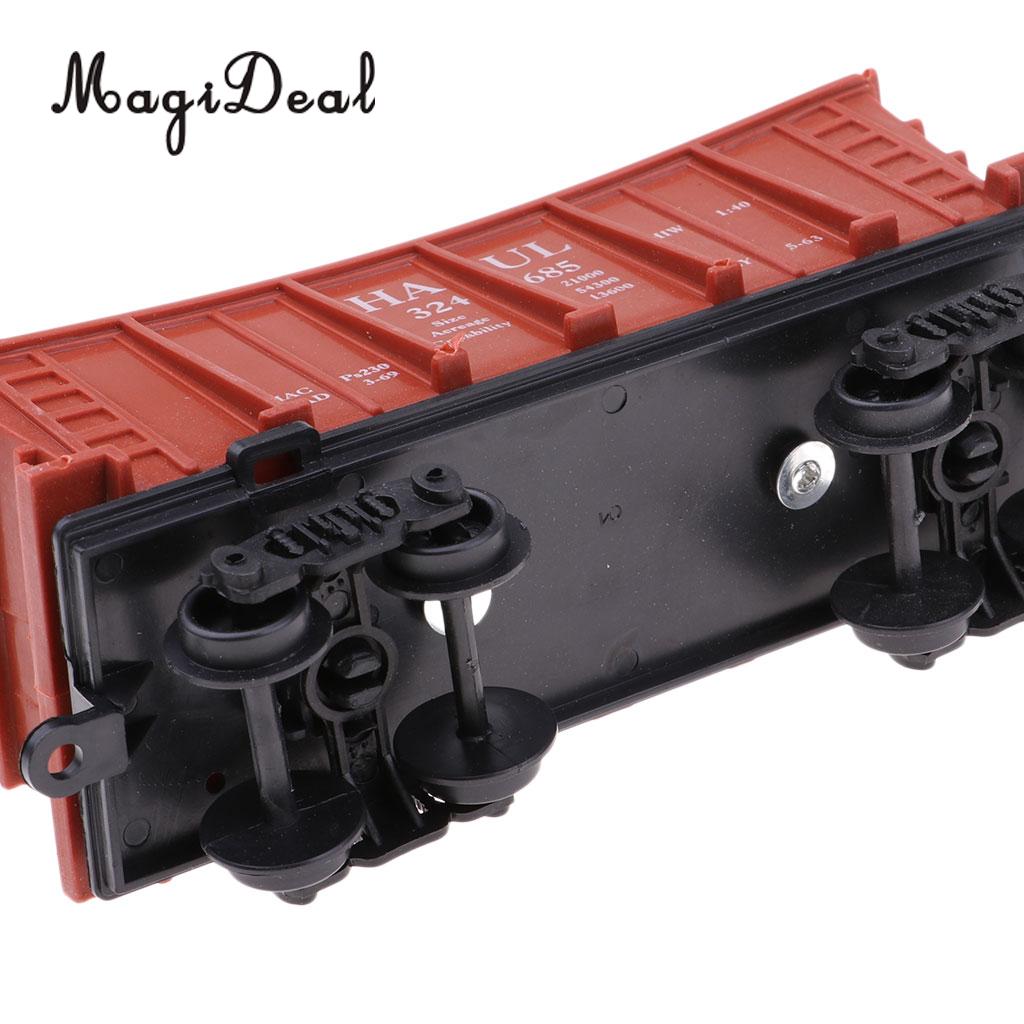 MagiDeal 1:87 Train Model Kids Toy Electric Track Train Freight Car Railroad Car Train Carriages Diecast Vehicle Compartment