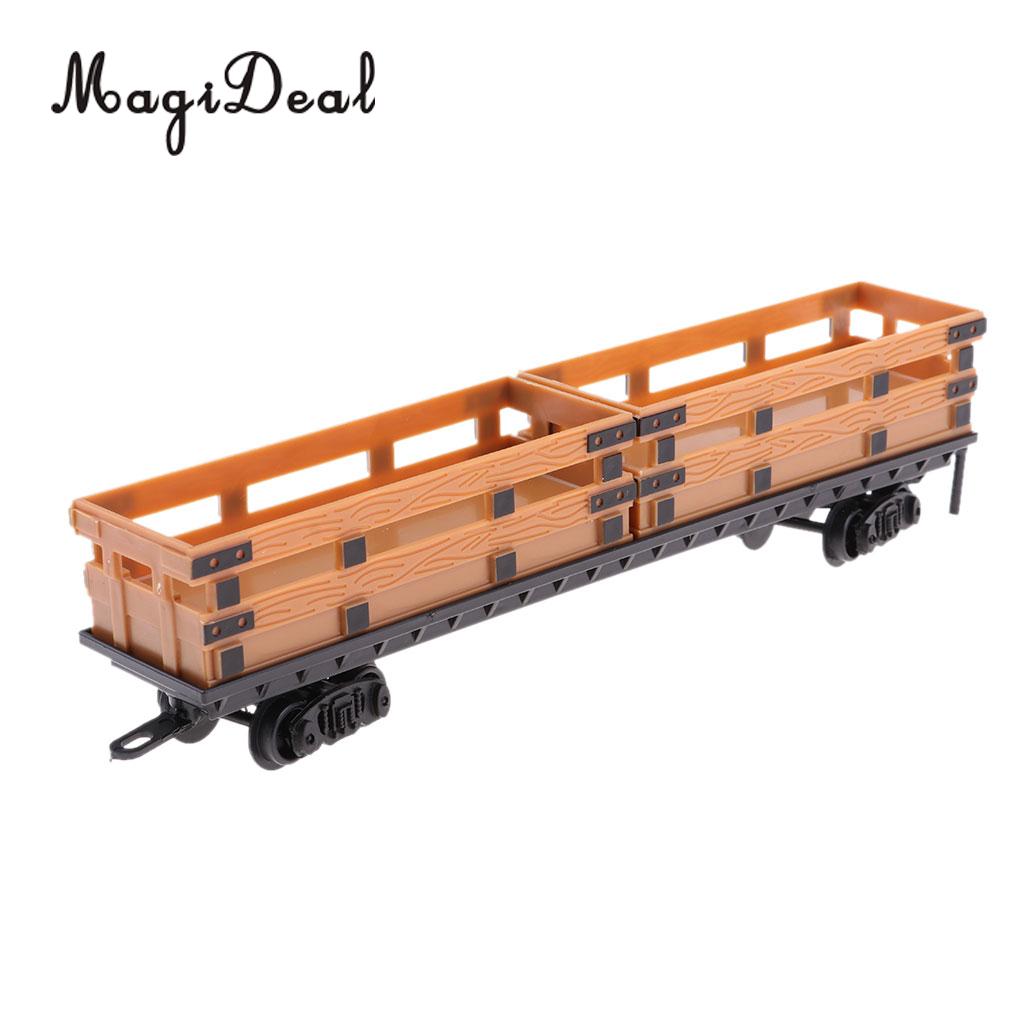 MagiDeal 1:87 Train Model Kids Toy Electric Track Train Freight Car Railroad Car Train Carriages Diecast Vehicle Compartment