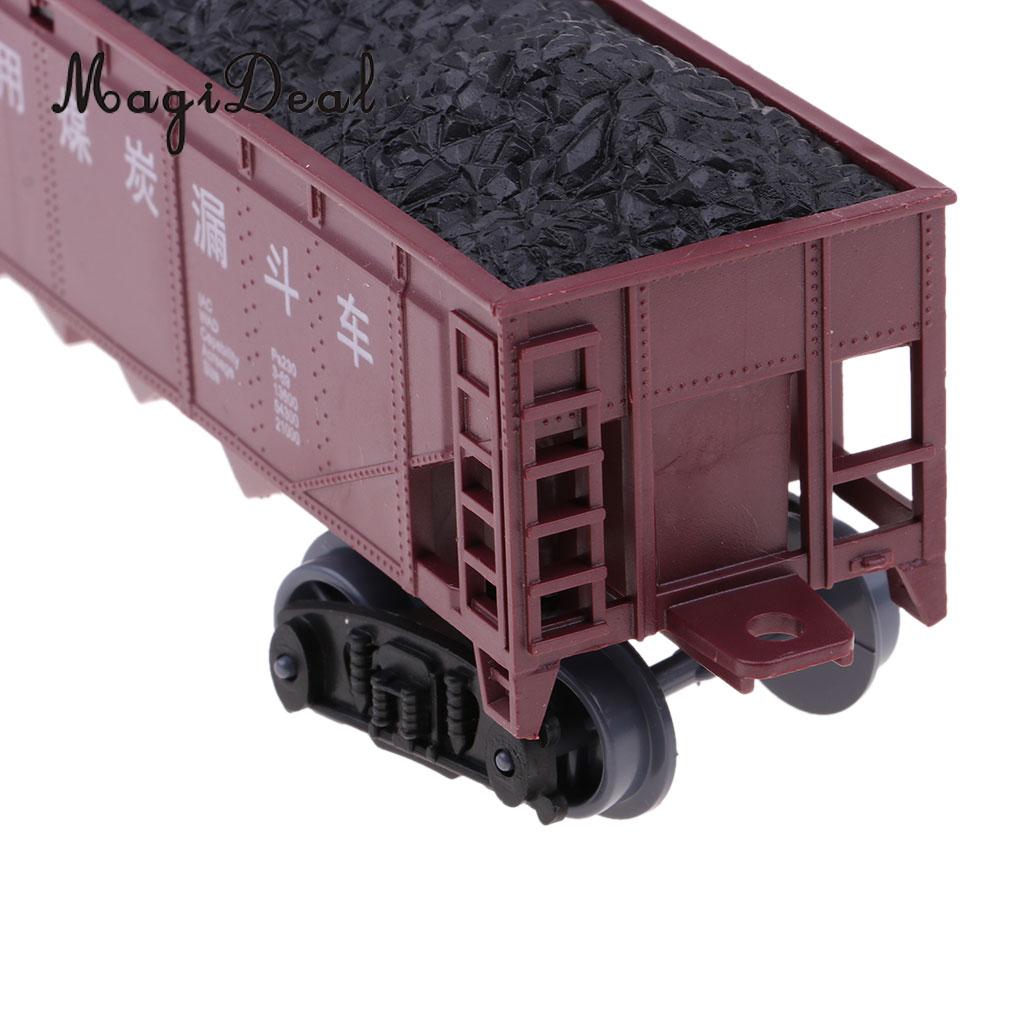 MagiDeal 1:87 Train Model Kids Toy Electric Track Train Freight Car Railroad Car Train Carriages Diecast Vehicle Compartment