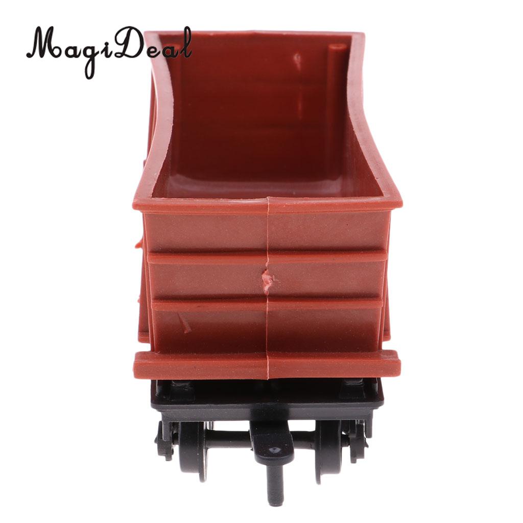 MagiDeal 1:87 Train Model Kids Toy Electric Track Train Freight Car Railroad Car Train Carriages Diecast Vehicle Compartment