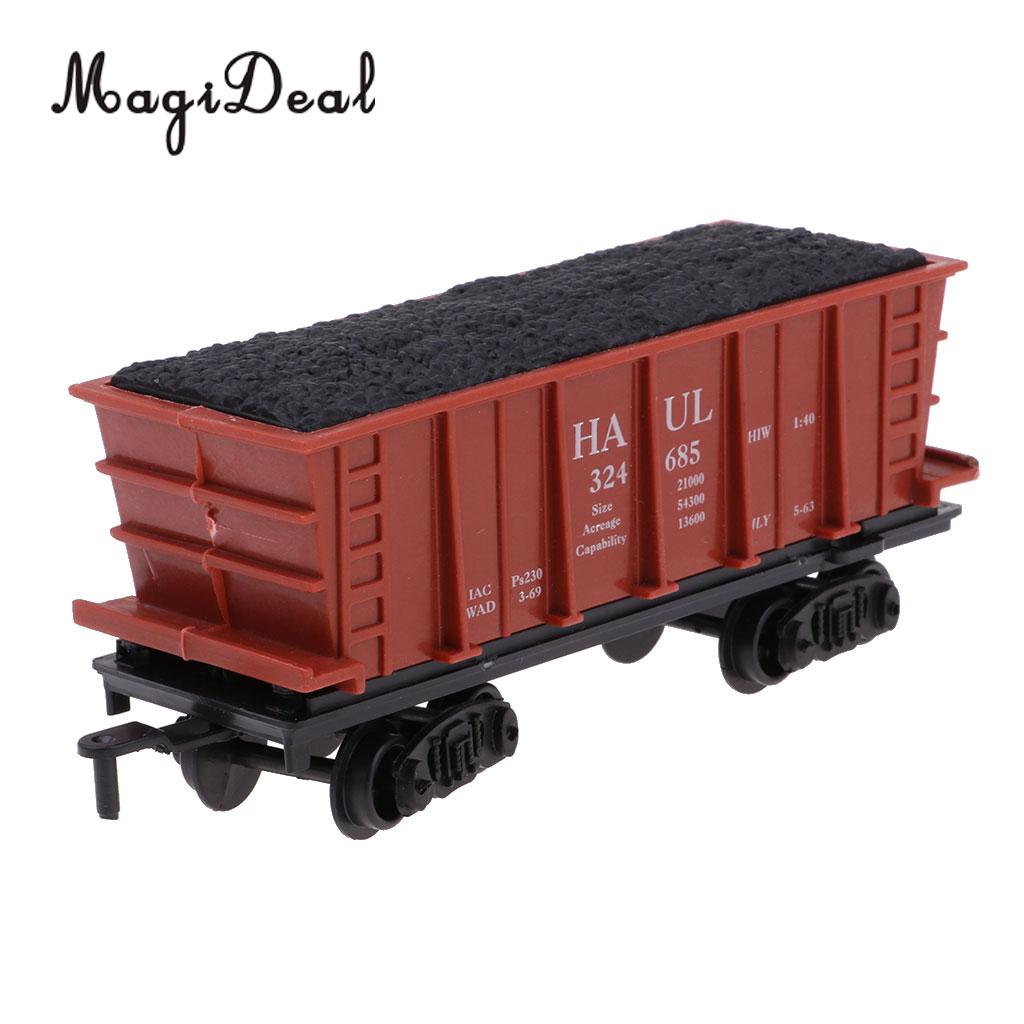 MagiDeal 1:87 Train Model Kids Toy Electric Track Train Freight Car Railroad Car Train Carriages Diecast Vehicle Compartment