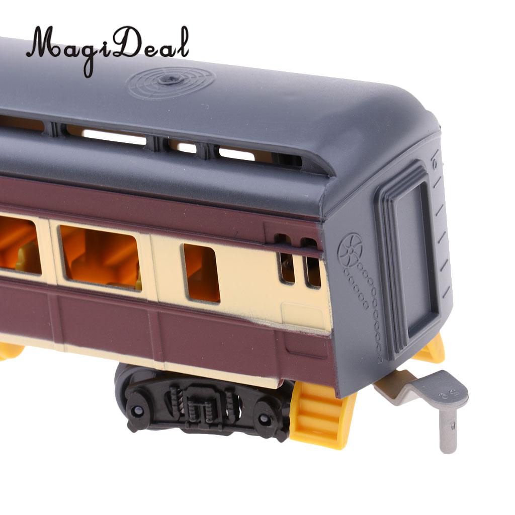 MagiDeal 1:87 Train Model Kids Toy Electric Track Train Freight Car Railroad Car Train Carriages Diecast Vehicle Compartment