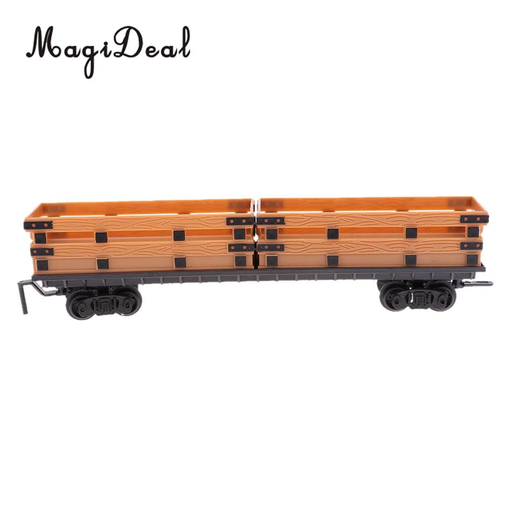 MagiDeal 1:87 Train Model Kids Toy Electric Track Train Freight Car Railroad Car Train Carriages Diecast Vehicle Compartment