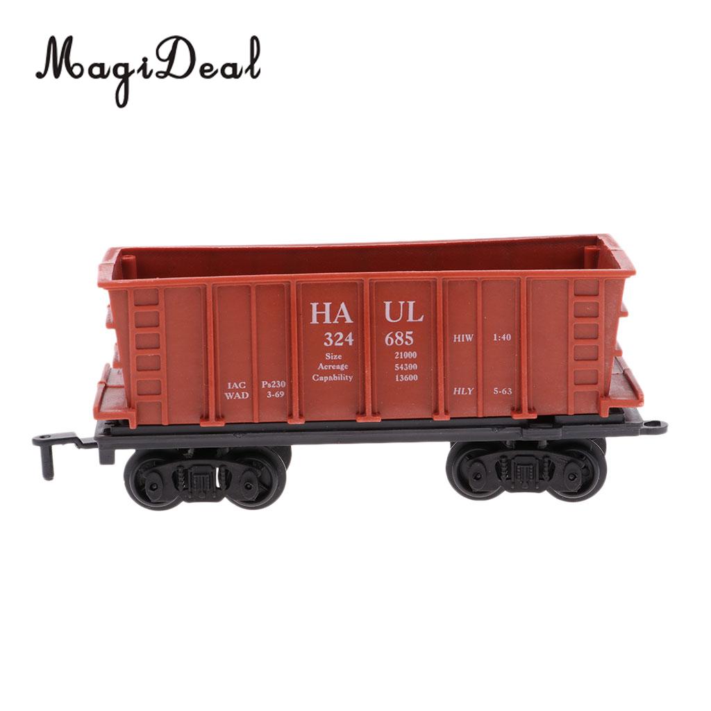 MagiDeal 1:87 Train Model Kids Toy Electric Track Train Freight Car Railroad Car Train Carriages Diecast Vehicle Compartment