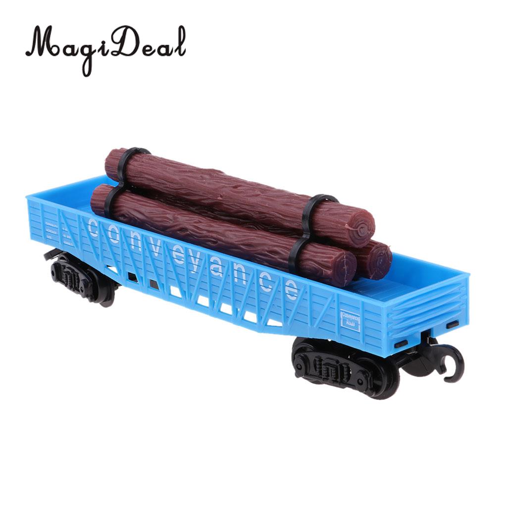 MagiDeal 1:87 Train Model Kids Toy Electric Track Train Freight Car Railroad Car Train Carriages Diecast Vehicle Compartment