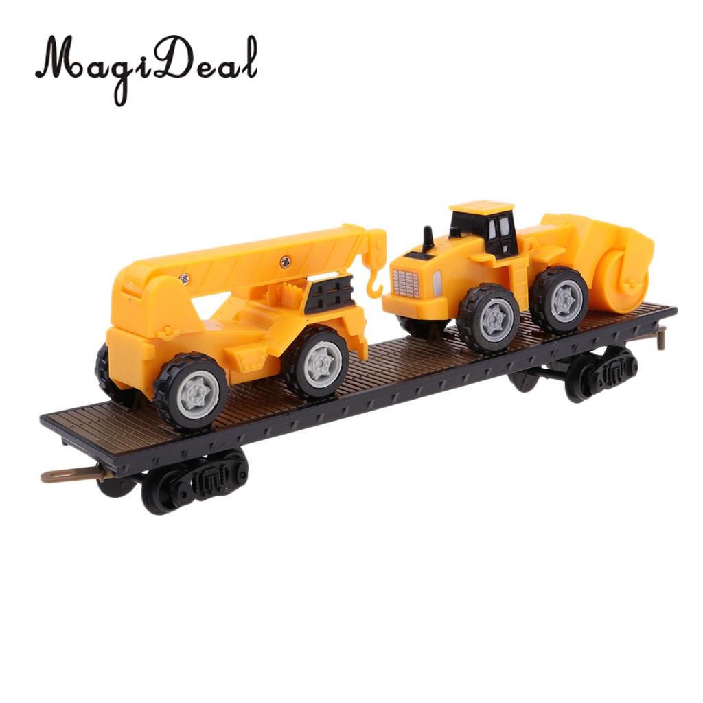 MagiDeal 1:87 Train Model Kids Toy Electric Track Train Freight Car Railroad Car Train Carriages Diecast Vehicle Compartment