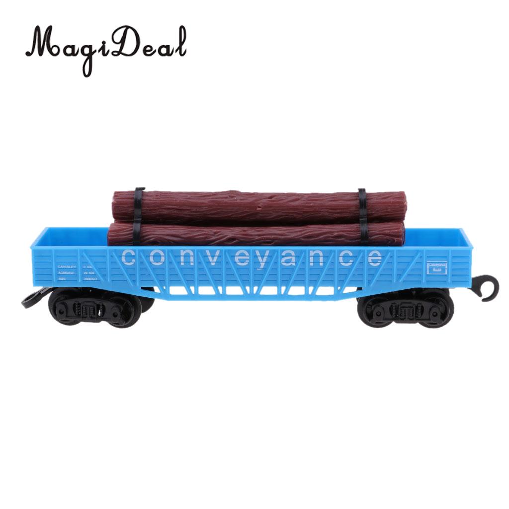 MagiDeal 1:87 Train Model Kids Toy Electric Track Train Freight Car Railroad Car Train Carriages Diecast Vehicle Compartment