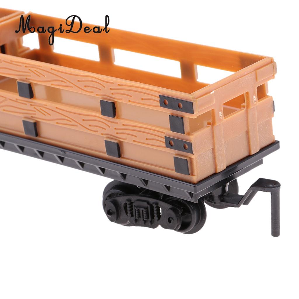 MagiDeal 1:87 Train Model Kids Toy Electric Track Train Freight Car Railroad Car Train Carriages Diecast Vehicle Compartment