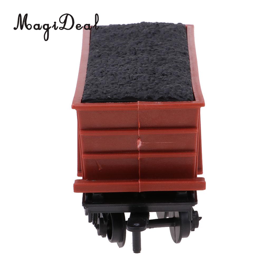 MagiDeal 1:87 Train Model Kids Toy Electric Track Train Freight Car Railroad Car Train Carriages Diecast Vehicle Compartment