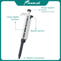 JOANLAB Официальный магазин лабораторная пипетка пластиковая одноканальная цифровая Регулируемая микропипетка лабораторное оборудование с наконечниками пипетки