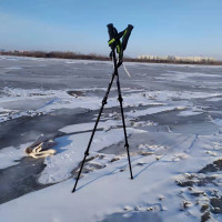 外貿俄羅斯碳素纖維登山杖手杖外鎖超輕戶外爬野徒步EAV手柄露營