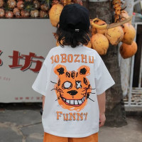 Летняя Новинка, детская одежда, уличная одежда, футболка с мультяшным принтом, топы из 100% хлопка, футболки для детей, футболки с коротким рукавом, одежда для мальчиков и девочек