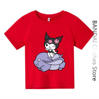 Милая футболка Hello Kitty, мультяшная футболка с коротким рукавом для мальчиков и девочек, Футболка Harajuku Kuromi, Детская футболка, Забавные футболки, топы, детская одежда