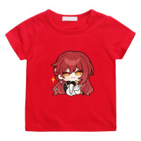 Футболка Honkai со звездами и рейками Himeko, летняя футболка из 100% хлопка с короткими рукавами, Повседневные детские футболки с милым мультяшным рисунком для мальчиков и девочек