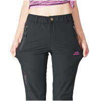 夏季戶外速乾褲女薄款彈力徒步褲男冰絲大尺碼運動休閒長褲登山褲女