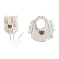 Реквизит для фотосъемки Новорожденных Нагрудник с мультяшным медведем тканевый слюнявчик полотенце повязка для волос головной убор для младенцев фотография