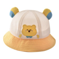 Панама для малышей, летняя сетчатая шапка, шапка с нейтральным медведем, шапка для младенцев