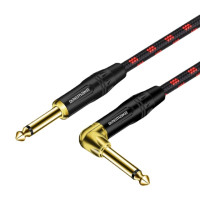 Кабель для гитары, 6,35 мм, с позолоченным гитарным штекером, в хлопковой оплетке, басовая клавиатура