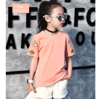 Футболка для девочек с мультяшной вышивкой, футболка для девочек, летние короткие детские топы, футболка, летняя одежда для девочек 6, 8, 10, 12, 13, 14 лет