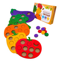 Сортер мозаика для малышей Радуга Кидс Овощи 5в1, монтессори деревянные развивающие игрушки от 1 года