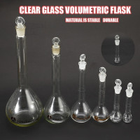 Лабораторные принадлежности с пробкой 5-100 мл, прозрачная стеклянная мерная колба, стеклянная посуда с пробкой, лабораторная химия