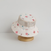 2023 летние детские Мультяшные хлопковые Панамы, Детская уличная Солнцезащитная шляпа с УФ-защитой, розовая сетчатая рыболовная Кепка для мальчиков и девочек